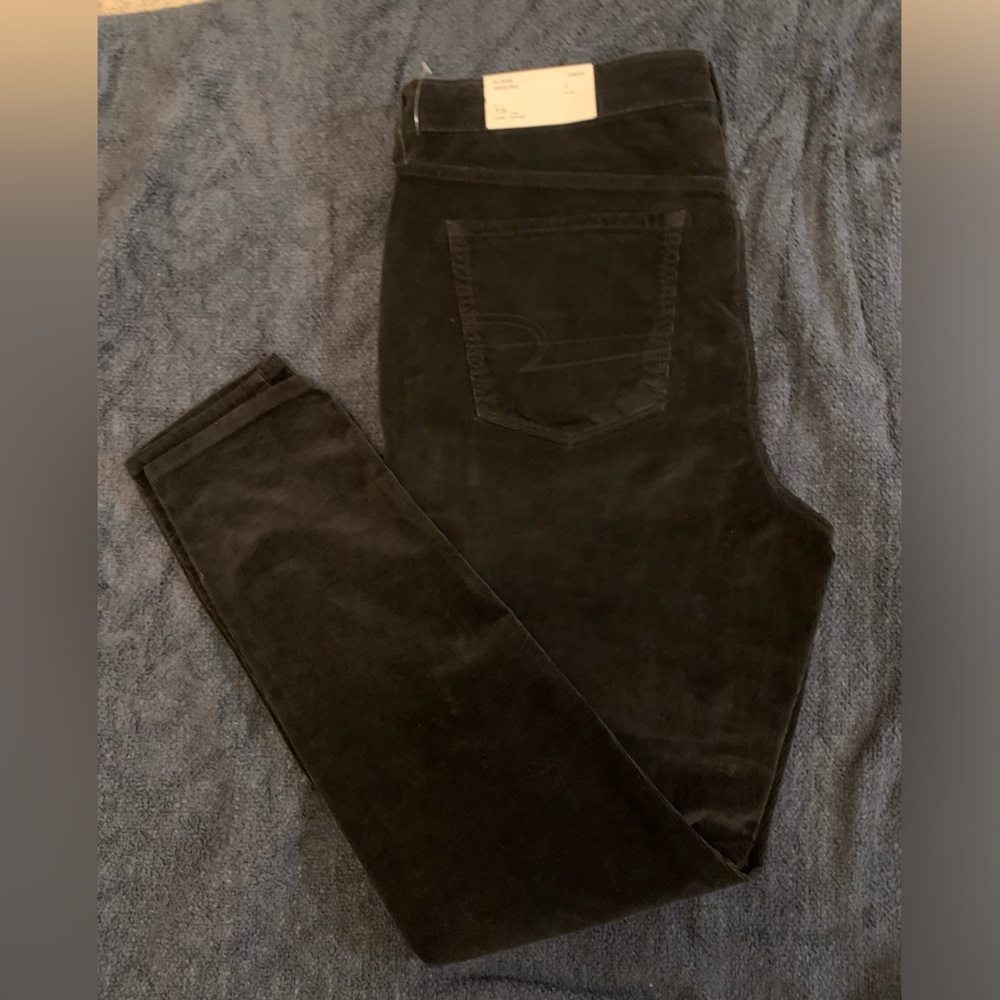 American Eagle Corduroy Black Straight Leg Pants